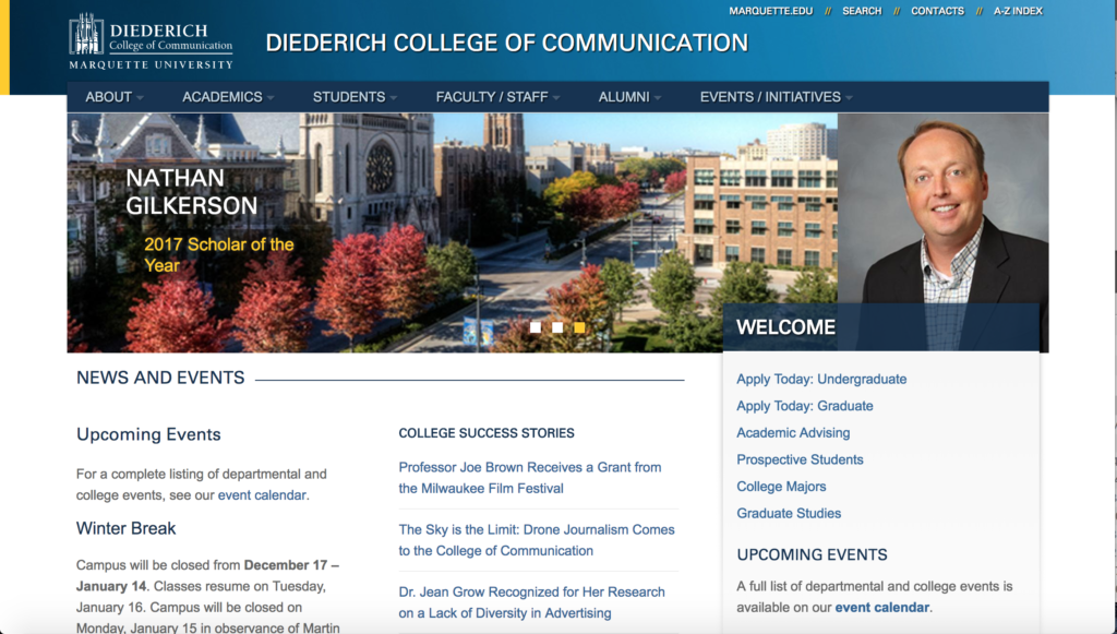 Marquette University COC Website (Web Development) - Copy Galaxy