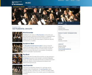 New Marquette Music Website